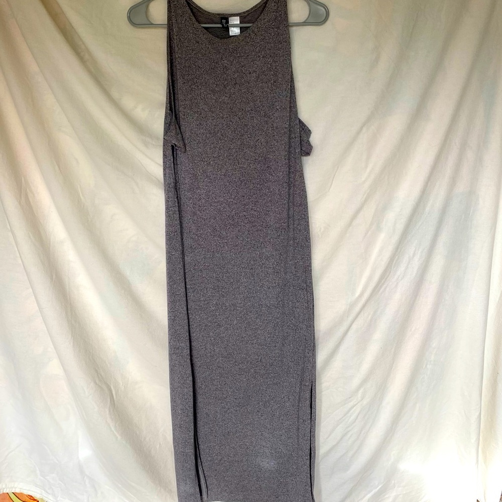 H & M Sleeveless Gray Maxi  Cutout Dress